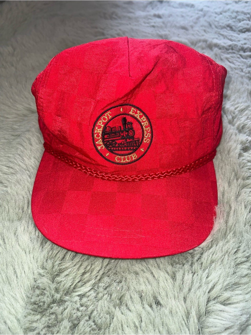 Vintage Red Railroad Express Club Embroidered Cap
